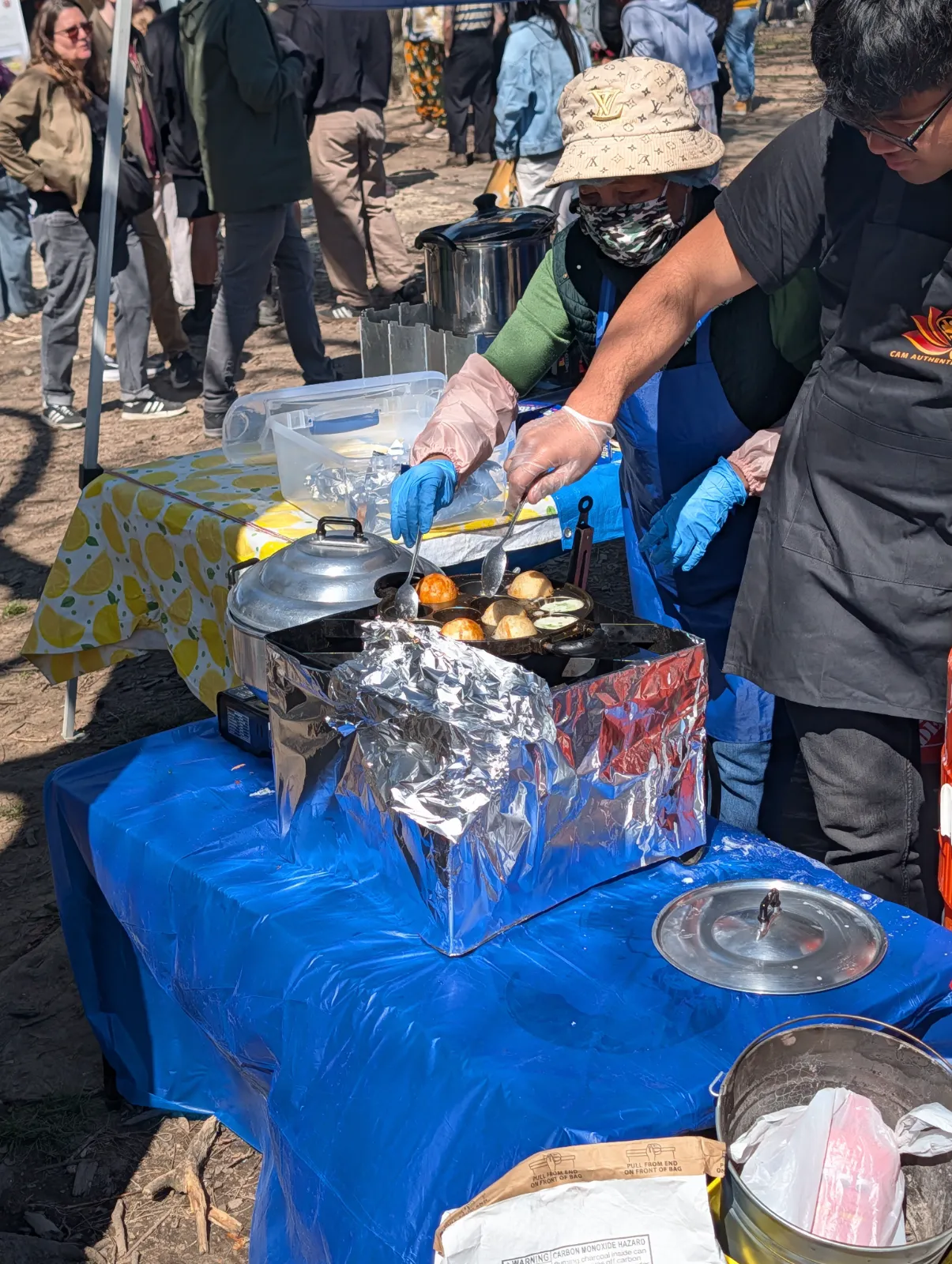 Num kruok being cooked at the market