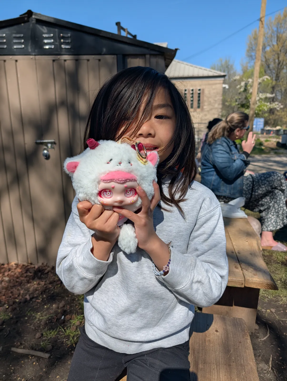 Charlotte opening her surprise blind box toy