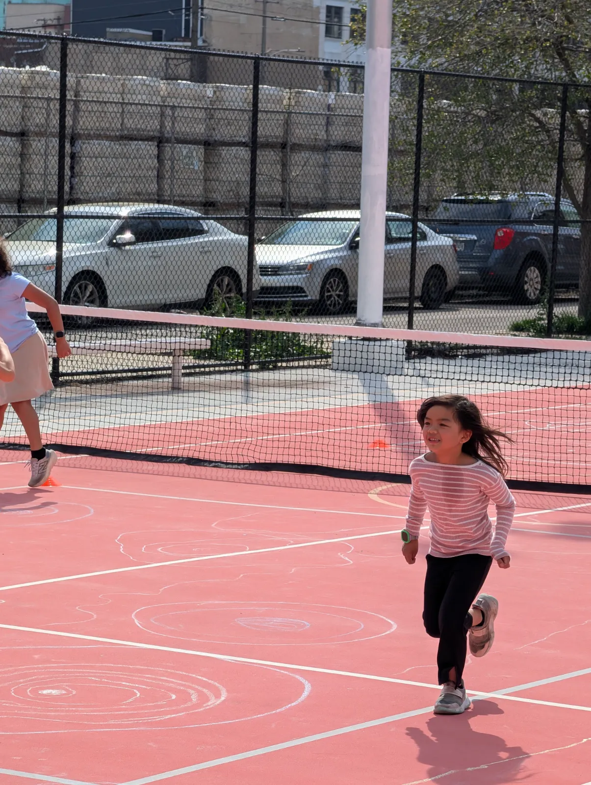 Kids doing drills at tennis camp
