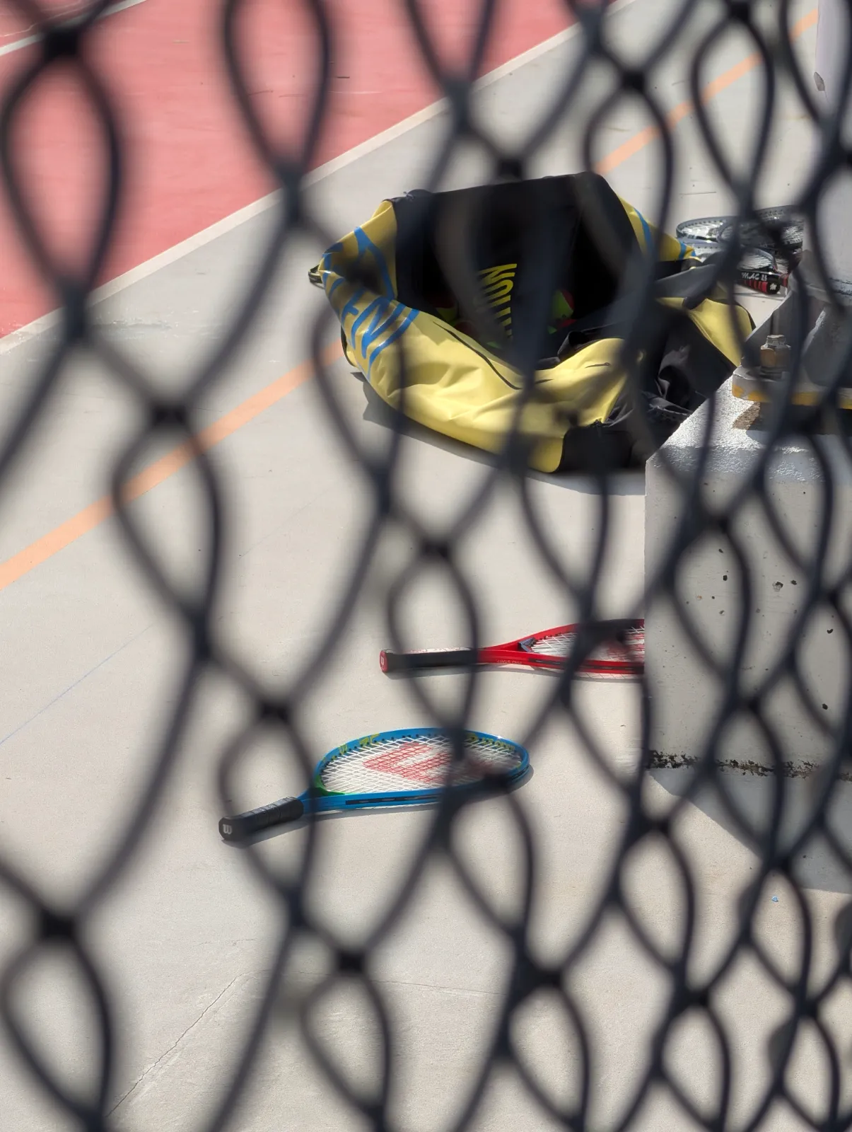 Charlotte during a game activity at tennis camp