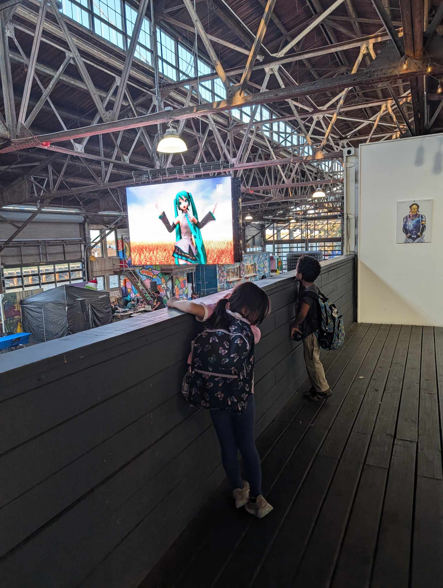 View from the upper deck looking out to the screen